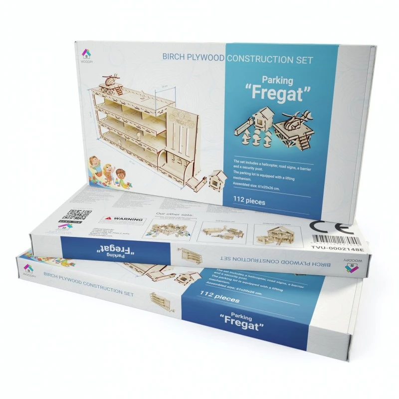 Конструктор Паркинг „Фрегата“ WOODPY, сглобяем, от дърво, 112 части